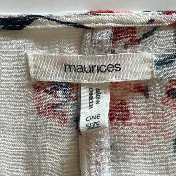 Maurices Floral Open Kimono Womens One Size Crochet Trim Topper Coverup Cardigan - Picture 5 of 7